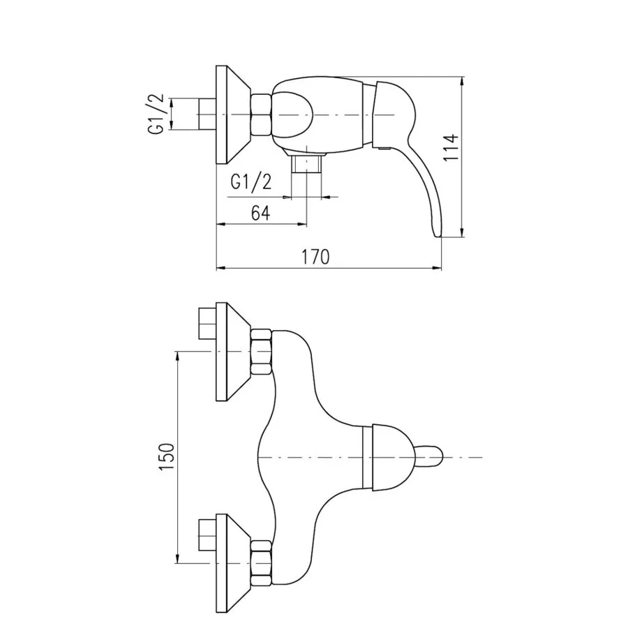 Смеситель для душа Rav-Slezak Labe L081.5BC хром, белый