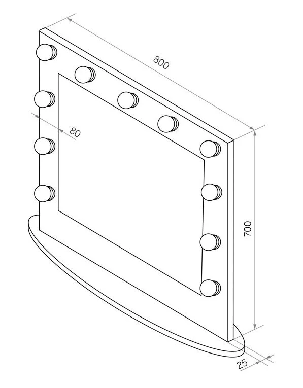 Зеркало Континент Vanity ЗГП43 черный