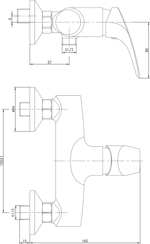 Смеситель Aquanet Techno SD90887 для душа