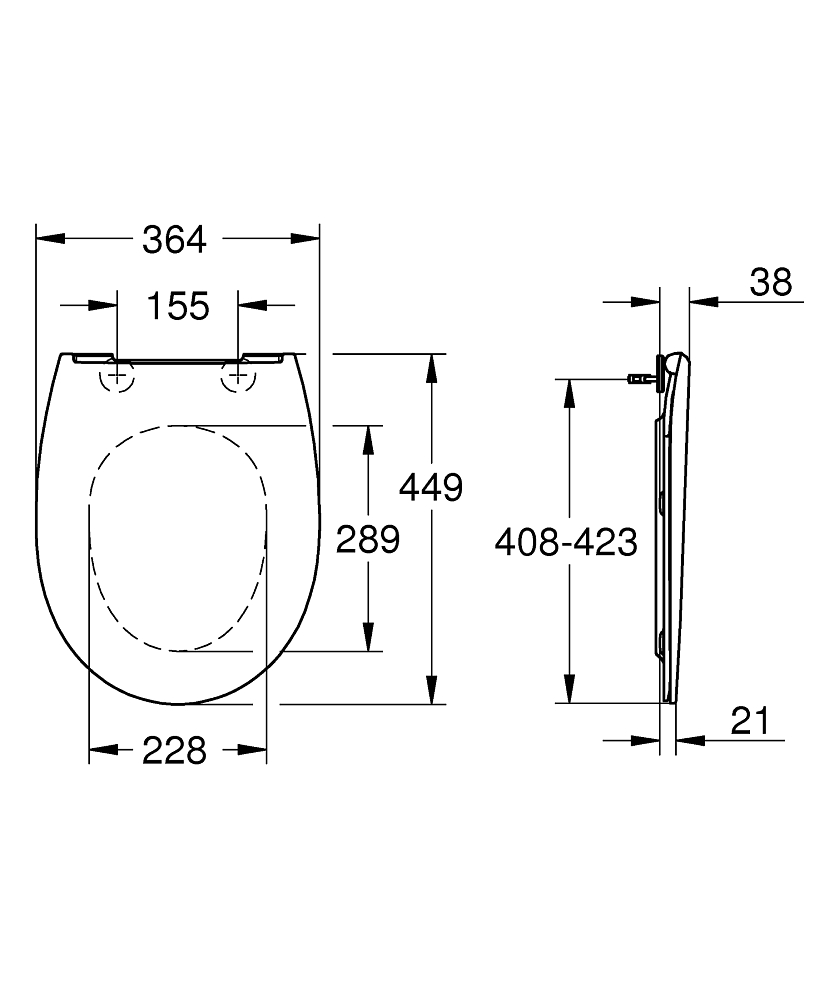 Сиденье для унитаза Grohe Bau Ceramic 39923000 белый