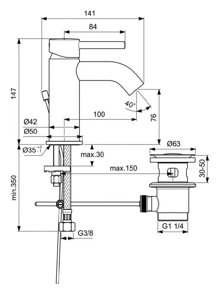 Смеситель для раковины Ideal Standard Ceraline BC192AA хром