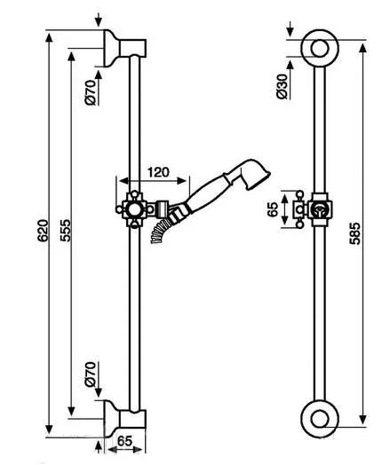 Душевой гарнитур Emmevi C02541BC хром, белый