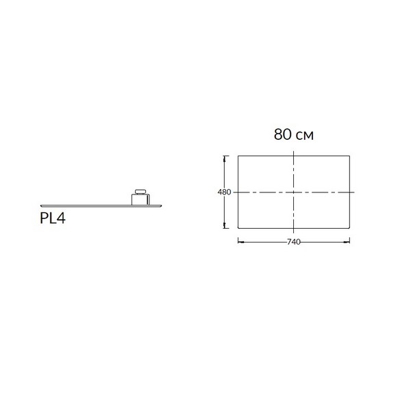 Столешница под раковину 80 см Kerama Marazzi Plaza Next PL4.DL500920R/80, серый