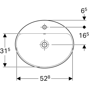 Раковина 55 см Geberit VariForm 500.720.01.2, белый