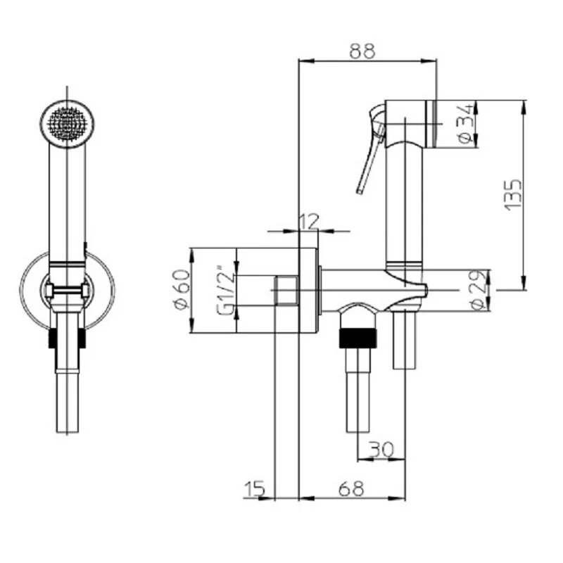 Душевая лейка Bossini Apice CE4002.030 хром