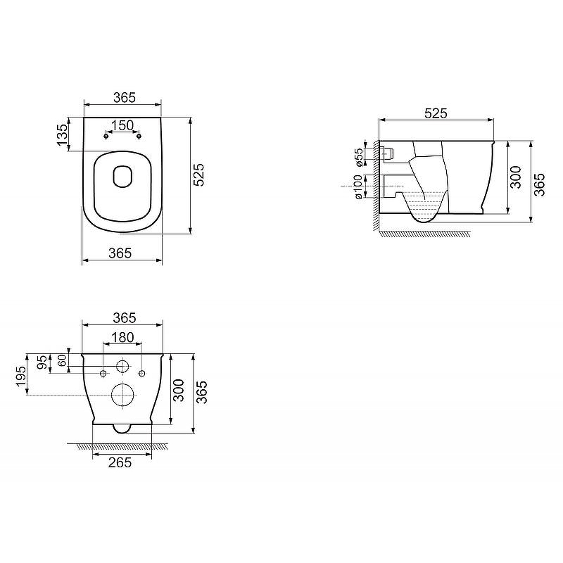 Подвесной унитаз BelBagno Prado BB10150CH/BB10150SC безободковый с сиденьем микролифт, белый