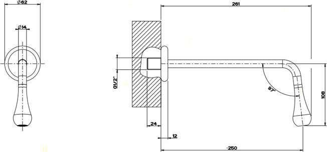 Излив с удаленным управлением Gessi Goccia 33719#279, белый