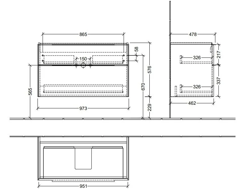 Тумба под раковину Villeroy&Boch Subway 3.0 C57000VE белый