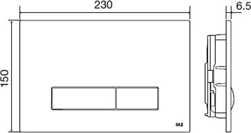 Кнопка смыва OLI Glam пластик хром матовый 9082₽