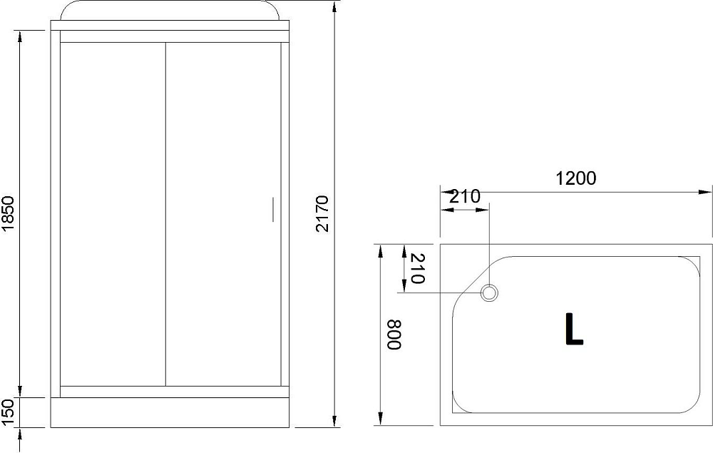 Душевая кабина 120х80 см Royal Bath HP RB8120HP4-MM-L стекло матовое