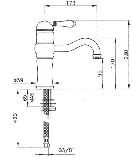 Смеситель для раковины Nicolazzi El.Capitan 3471CB76A хром