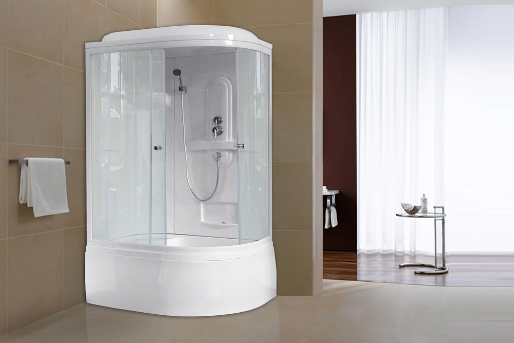 Душевая кабина 120х80 см Royal Bath ВК RB8120BK1-T-L стекло прозрачное