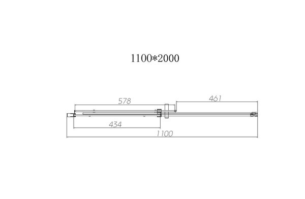 Душевая дверь Vincea Dice VDS-4D110CLB 110x200 см, черный, стекло прозрачное