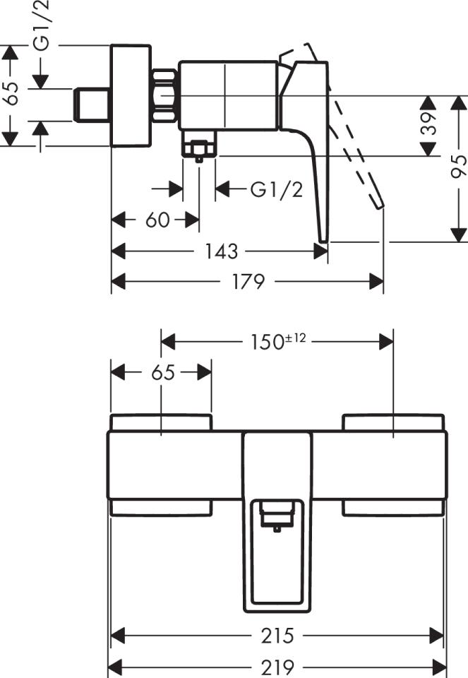 Смеситель для душа Hansgrohe Metropol 74560000, хром