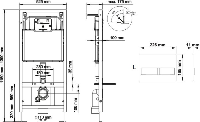 Система инсталляции для унитаза Berges Wasserhaus Novum L1 040211 с клавишей смыва (белый)