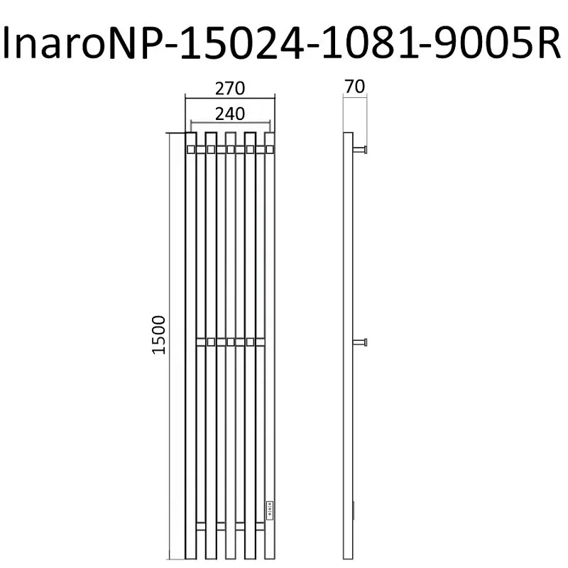 Полотенцесушитель электрический Маргроид Инаро InaroNP-15024-1081-9005R черный