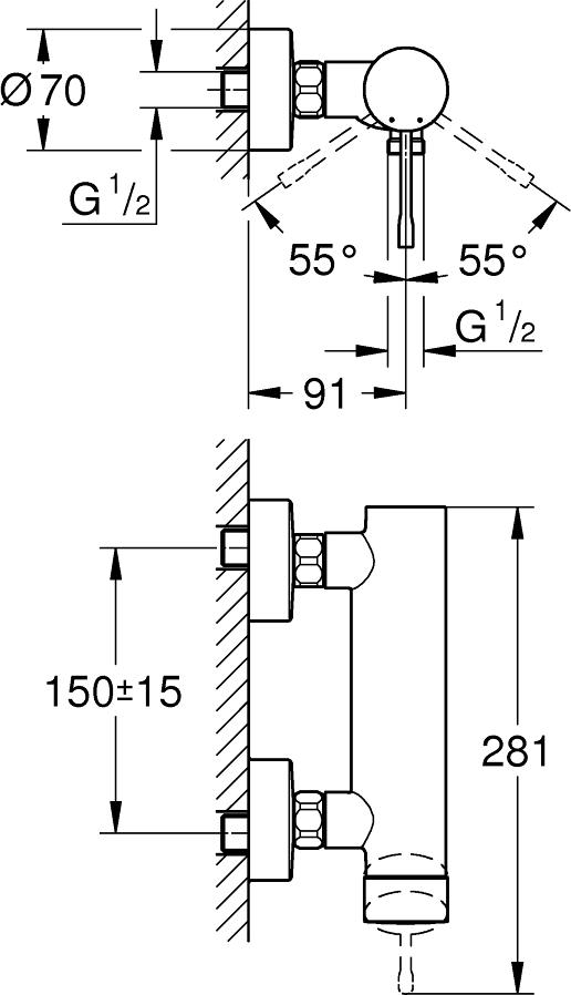 Смеситель для душа Grohe Essence 33636GN1 холодный рассвет матовый