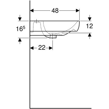 Раковина подвесная 60 см Geberit Smyle 500.228.01.1, белый