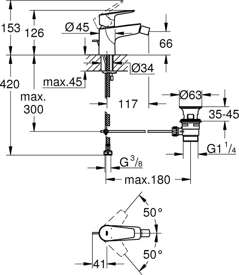 Смеситель для биде Grohe BauEdge 23331001, хром