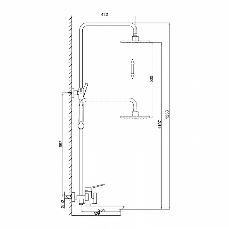 Душевая система Frap H62 F2462 черный матовый