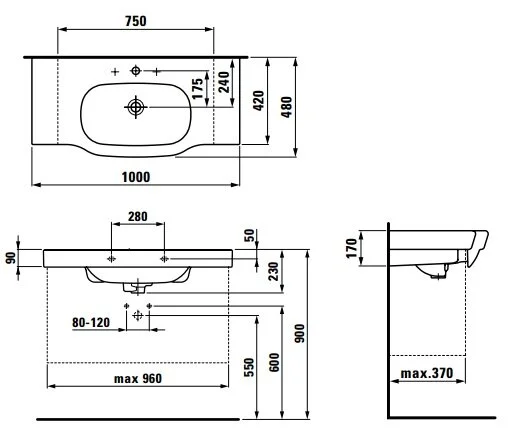 Раковина Laufen Lb3 8.1268.6.000.104.1 белый