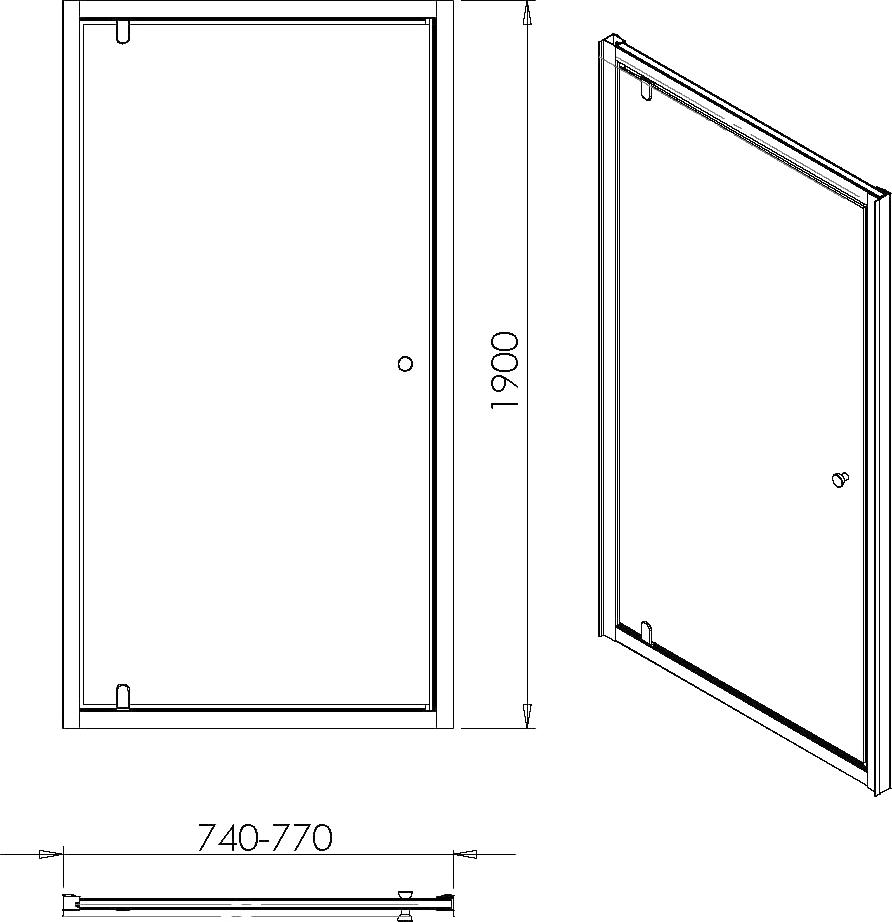 Душевая дверь в нишу Sturm Puerta 75 см