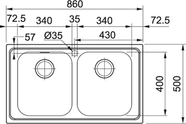 Кухонная мойка 86 см Franke Smart SRX 620 101.0356.666, нержавеющая сталь