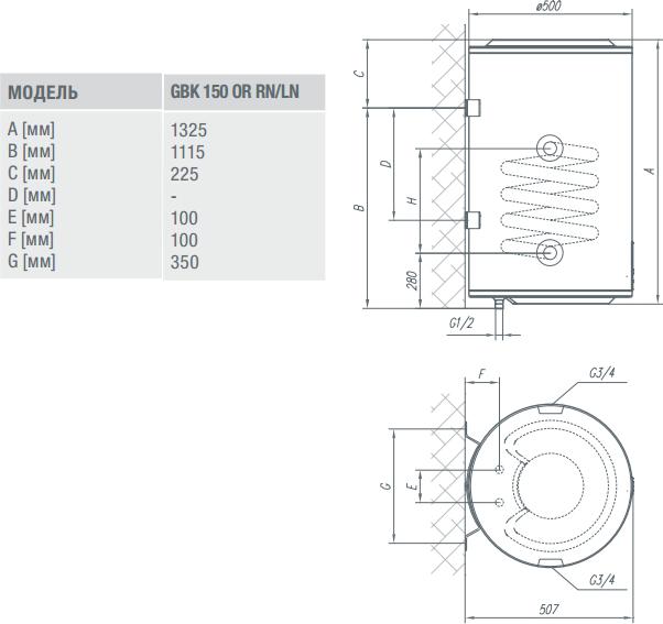 Водонагреватель Gorenje GBK150ORRNB6