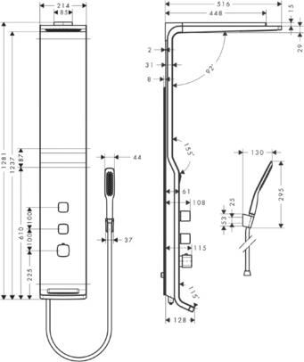 Душевая панель Hansgrohe Raindance Lift 27008400, белый/хром