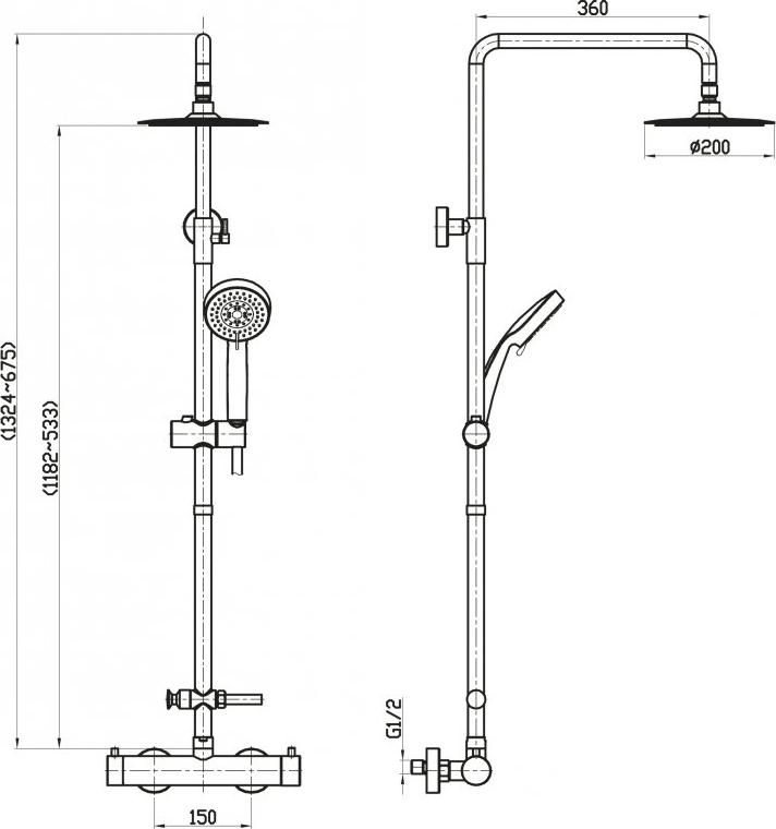 Душевая стойка BelBagno Nova NOV-VSC-T-IN