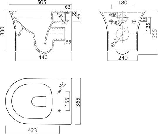 Подвесной унитаз BelBagno Tanto BB333B безободковый