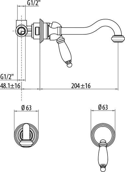 Смеситель для раковины Gattoni Orta 2737/27V0br, бронза