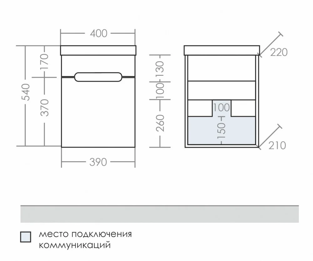 Тумба под раковину СаНта Лондон 224017 белый