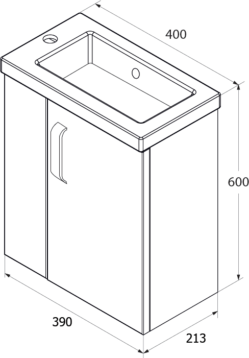 Комплект тумба с раковиной Iddis Torr 40, белый