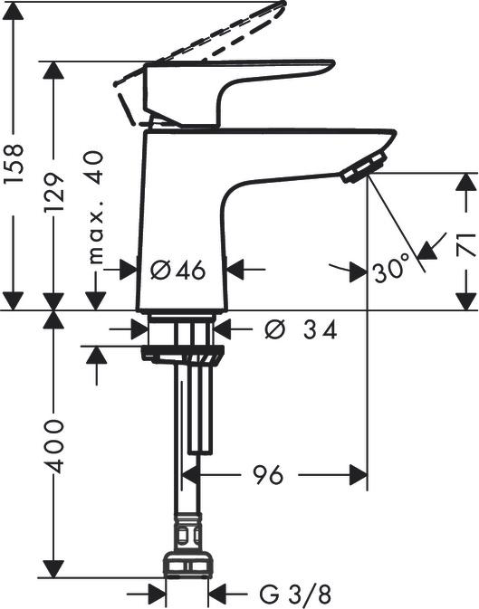 Кран холодной воды для раковины Hansgrohe Talis E 71706000, хром