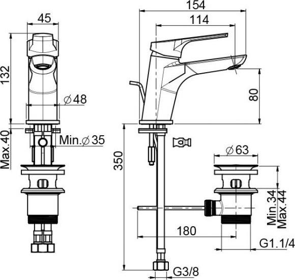 Смеситель Fima Carlo Frattini Serie 4 F3761CR для раковины