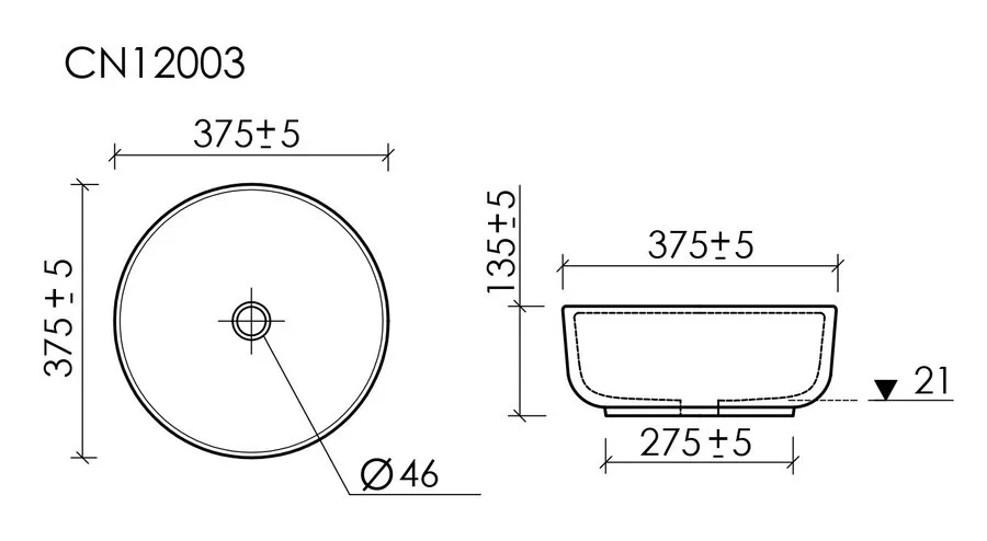 Раковина накладная Ceramica Nova Taycan CN12003 белый