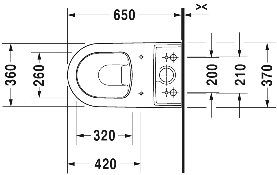 Чаша для унитаза-компакта Duravit ME by Starck 2170090000