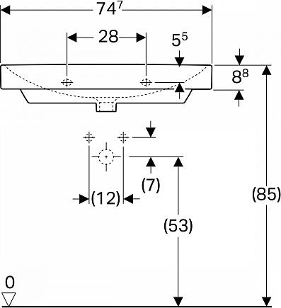 Тумба с раковиной 75 см Geberit Smyle Square 500.353.JR.1-500.249.01.1 пекан