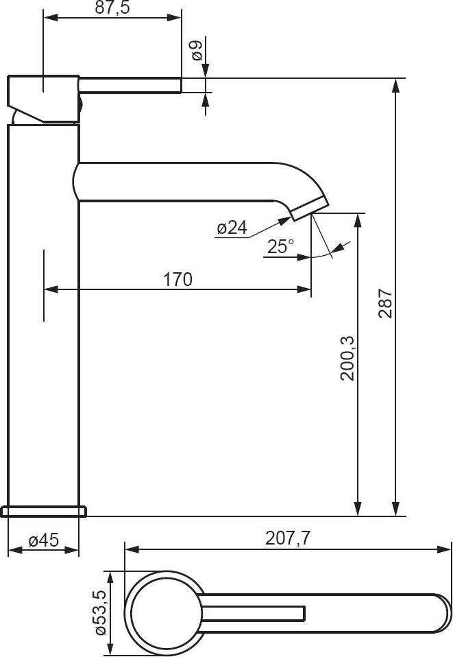 Смеситель для раковины Damixa Scandinavian Pure 360250300, матовый черный