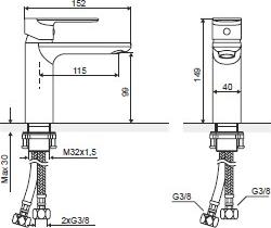 Смеситель для раковины Excellent Glad ARAC.1101CR, хром