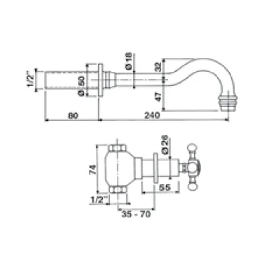 Смеситель для раковины Cristal-et-Bronze Volga 25472-57 хром