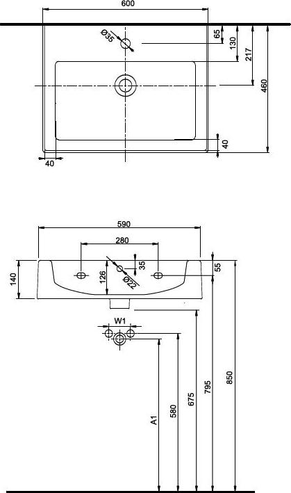 Раковина 60 см IFO Twins RP011160100