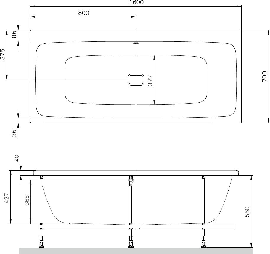 Акриловая ванна AM.PM Func 160х70 W84A-160-070W-A