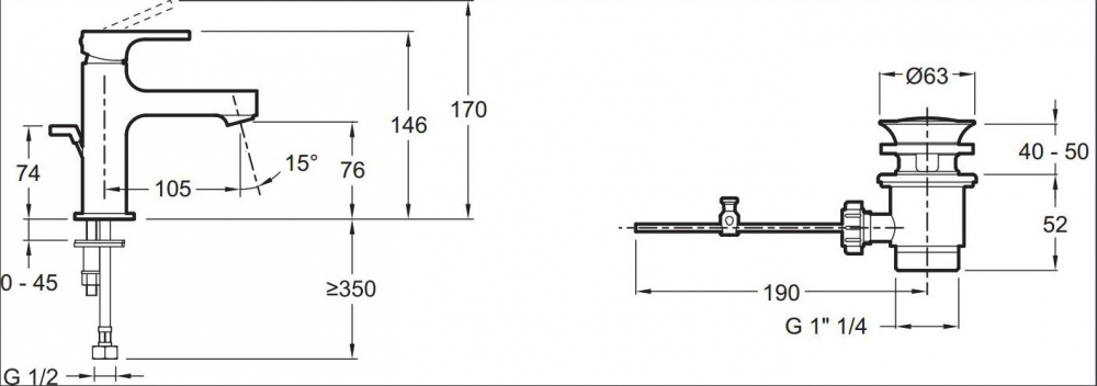 Смеситель для раковины Jacob Delafon Strayt E8776-CP