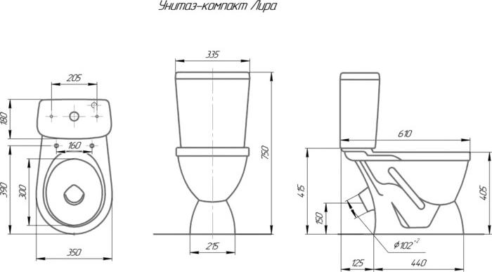 Унитаз компакт Rosa Лира 4640021064962 черный кракелюр с бачком и сиденьем