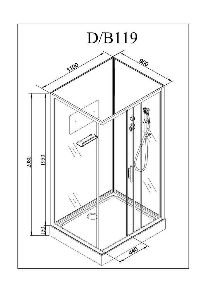 Душевая кабина Deto D D119