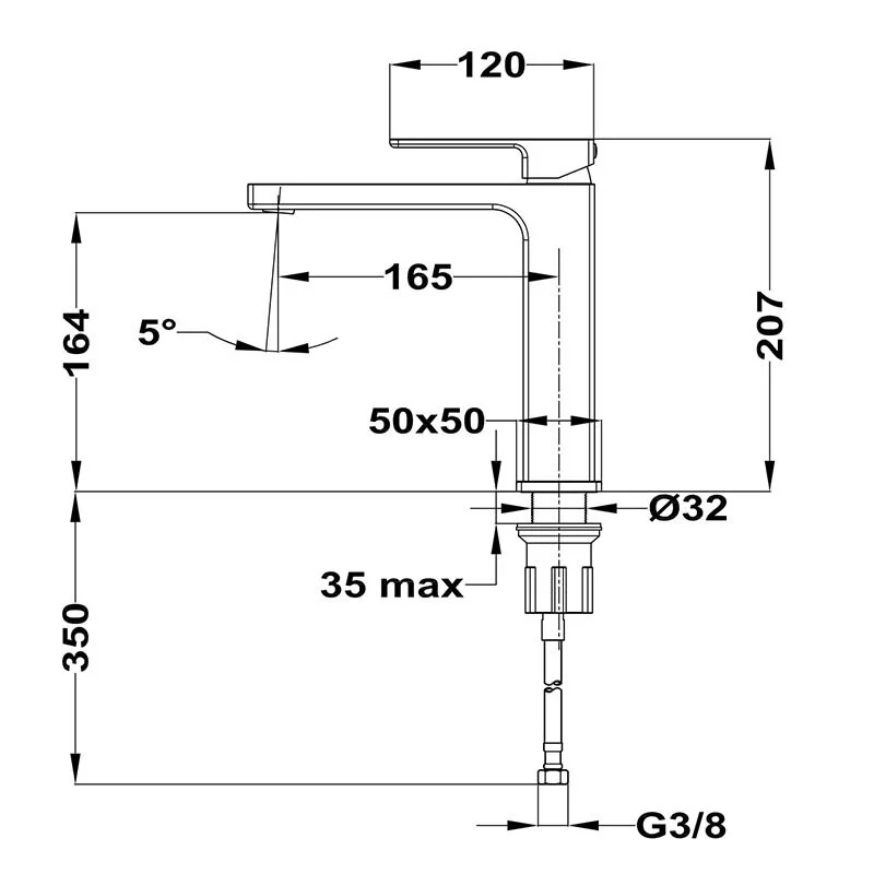 Смеситель для раковины Teka Soller 853861250 хром