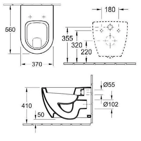 Подвесной унитаз Villeroy&Boch Subway 2.0 6603 10 с полкой