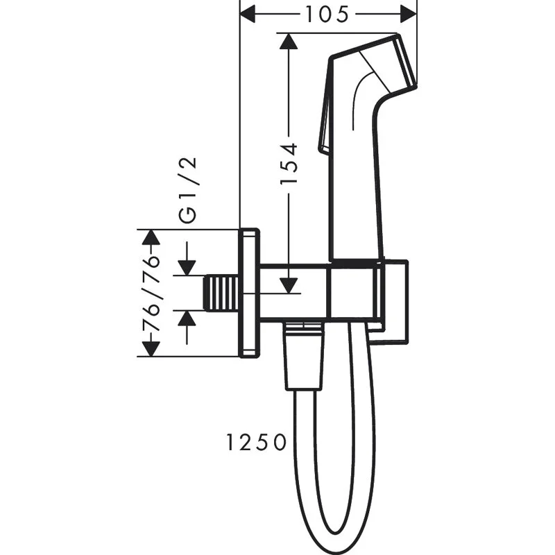 Душевая лейка Hansgrohe Bidette 29231670 черный